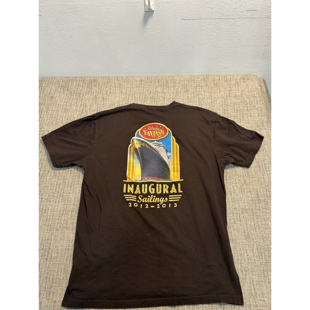 Disney Cruise Line T-Shirt Men's Brown Inaugural Sailing Crew Neck Short Sleeve - Picture 3 of 15